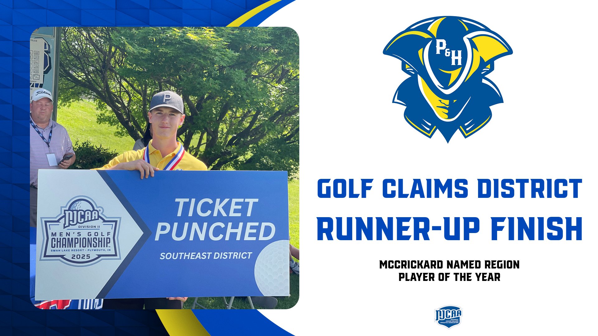 Patrick & Henry Golf Claims District Runner-Up Finish; McCrickard Named Region 10 D2 Player of the Year